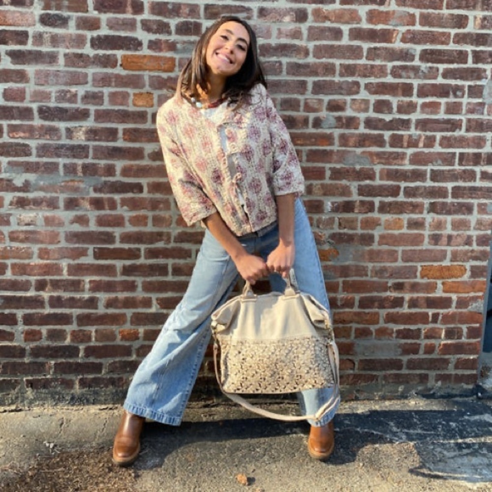 Bolsa Nova Rina Leather Tote Bag